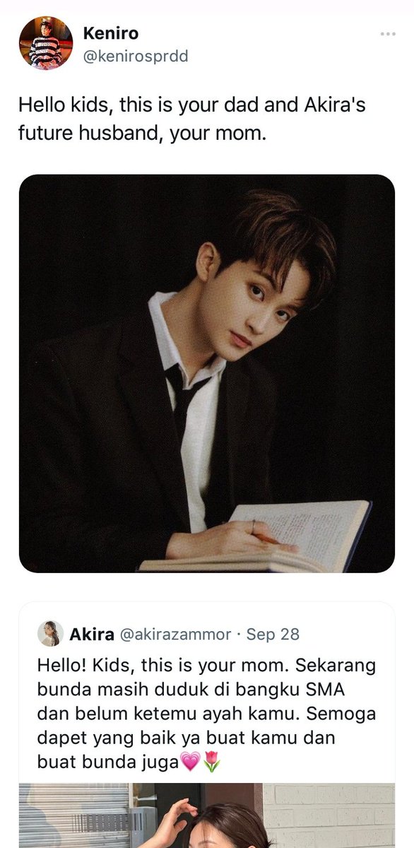 alicekyliee's tweet photo. — hello kids, this is your mom.
Keniro &amp; Akira

a mark few tweets au or four tweets au https://t.co/OMimxbxGws