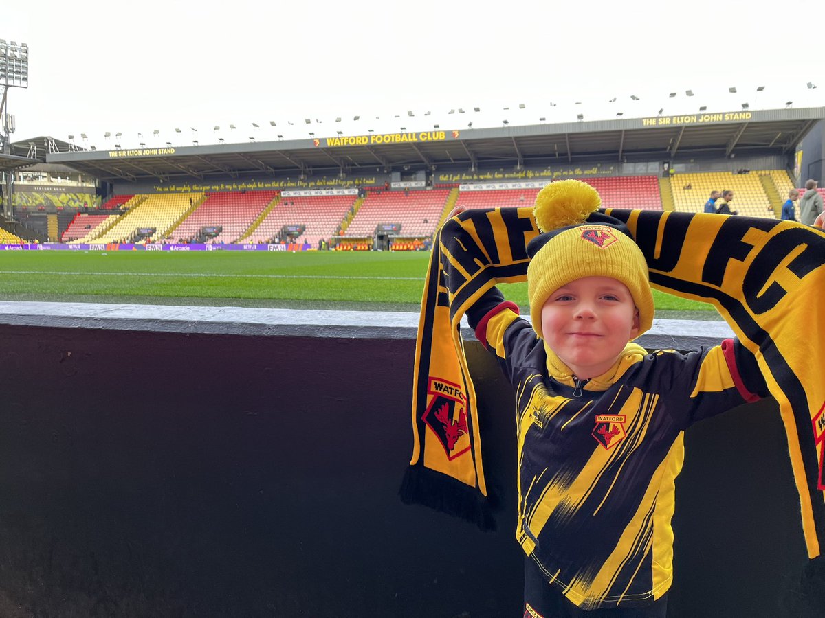 hernve_86's tweet image. The boys’ first #watfordfc match yesterday. Not sure they’ll be in a rush to go back after that one 😩
