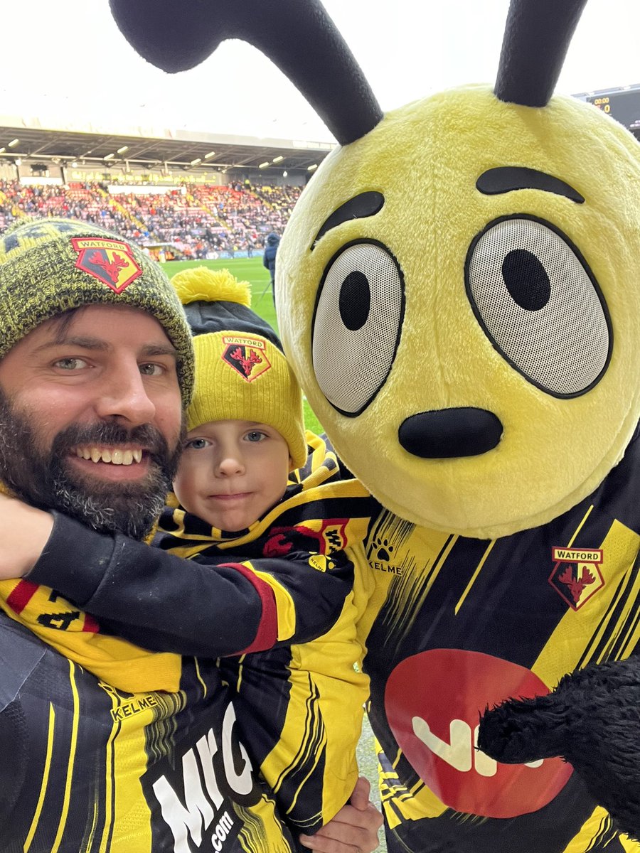 hernve_86's tweet image. The boys’ first #watfordfc match yesterday. Not sure they’ll be in a rush to go back after that one 😩