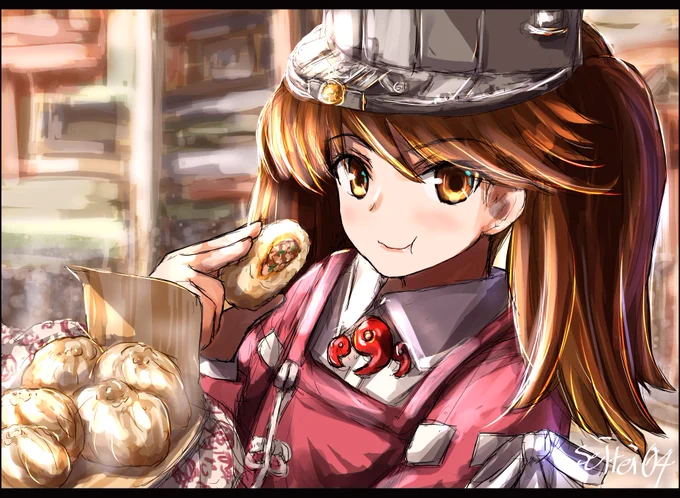 来年は龍驤ちゃんの年やな、豚まん食べよ#艦これ #龍驤 