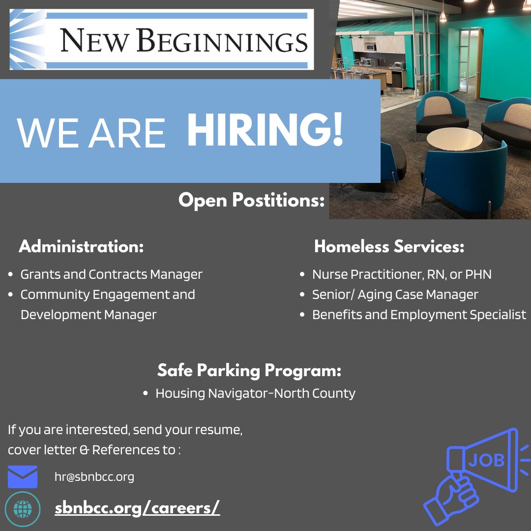 For more information please visit: sbnbcc.org/careers/