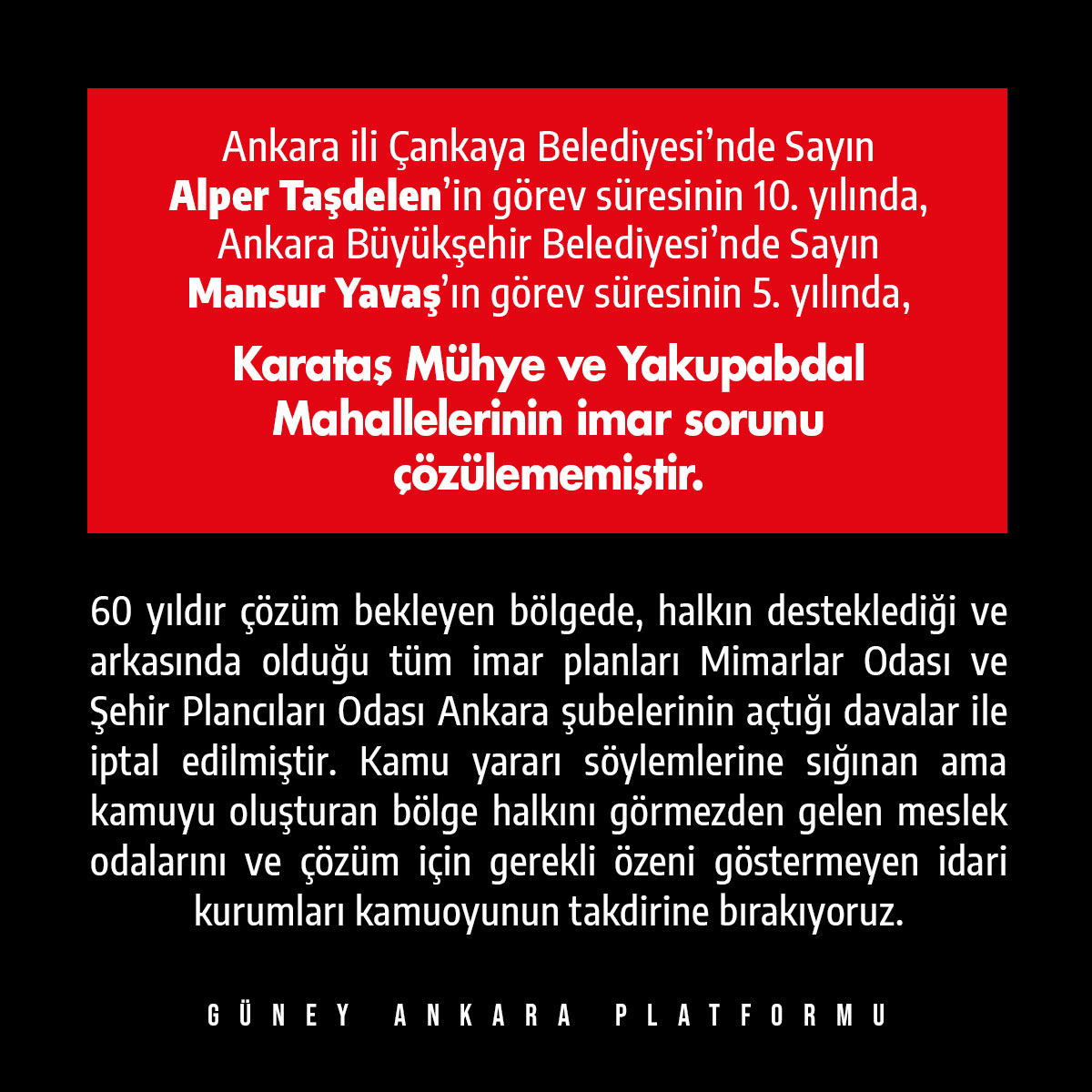 Çankayamızın dibindeki Karataş mühye İmrahor yakupapdal köylerinin ne imarı var, ne alt yapısı nede dogalgazı, sonra da bize neden sıcak bakmıyor  bölge halkı deniliyor, açılan davalar son bulsun <a href="/SPO1969/">TMMOB Şehir Plancıları Odası</a> <a href="/MimarlarOdasi_T/">TMMOB Mimarlar Odası</a> <a href="/mimodank/">Mimarlar Odası Ankara Şubesi</a> <a href="/tezcandan/">Tezcan KARAKUŞ CANDAN #MustafaKemalinMemuru</a> <a href="/AlperTasdelen06/">Alper Taşdelen</a> <a href="/mansuryavas06/">Mansur Yavaş</a>