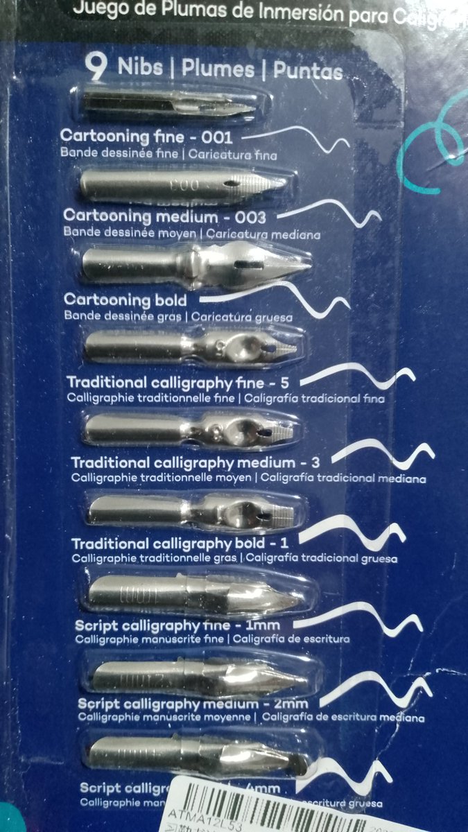 ZadenZane's tweet image. ✒️新しいニッブコレクション✍️
More dipping pen nibs arrived today!
I want to try using the giant roundpoint nib, it looks like a mini frying pan attachment!

#DipPen #inkpen #calligraphy #inkdrawing #Indiaink #indianink