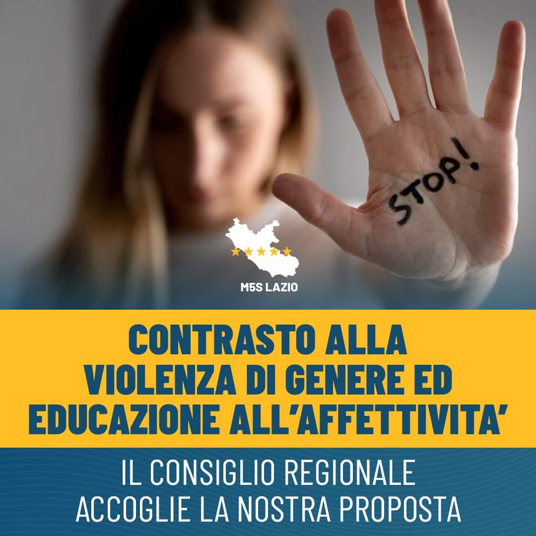 Abbiamo ottenuto ulteriori fondi per il finanziamento di progetti nelle scuole di ogni ordine e grado finalizzati alla prevenzione e al contrasto della violenza di genere, alla promozione delle pari opportunità e dell’educazione all’affettività.
#m5s #educazioneaffettiva