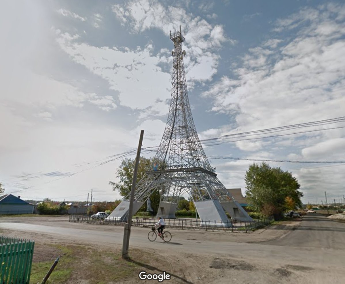 Russians could not steal Eiffel tower so they built one. From the drawings on fridge magnet.

53.2978063,60.1000819