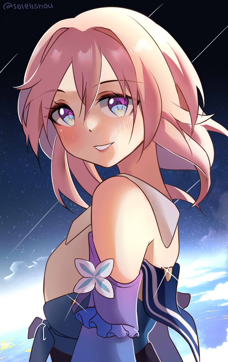 soleilshou's tweet photo. Im back:D still doing commision! Here’s #Stelle from #HonkaiStaiRail fanart that i did! was originaly done in august https://t.co/MO9FvPqHeV