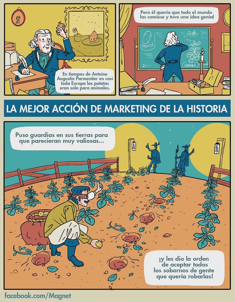alvarosenan's tweet photo. 🥔✨ Hilo histórico sobre cómo en 1775, en pleno siglo XVIII, nadie en #Europa comía #patatas. 

Imagina vivir sin #patatas fritas ni puré😱 

Pero un genio llamado Antoine Augustin de #Parmentier cambió el juego con un truco publicitario brillante. 

👇🏼🧵 #HistoriaAlimentaria https://t.co/EXzznvRm4v
