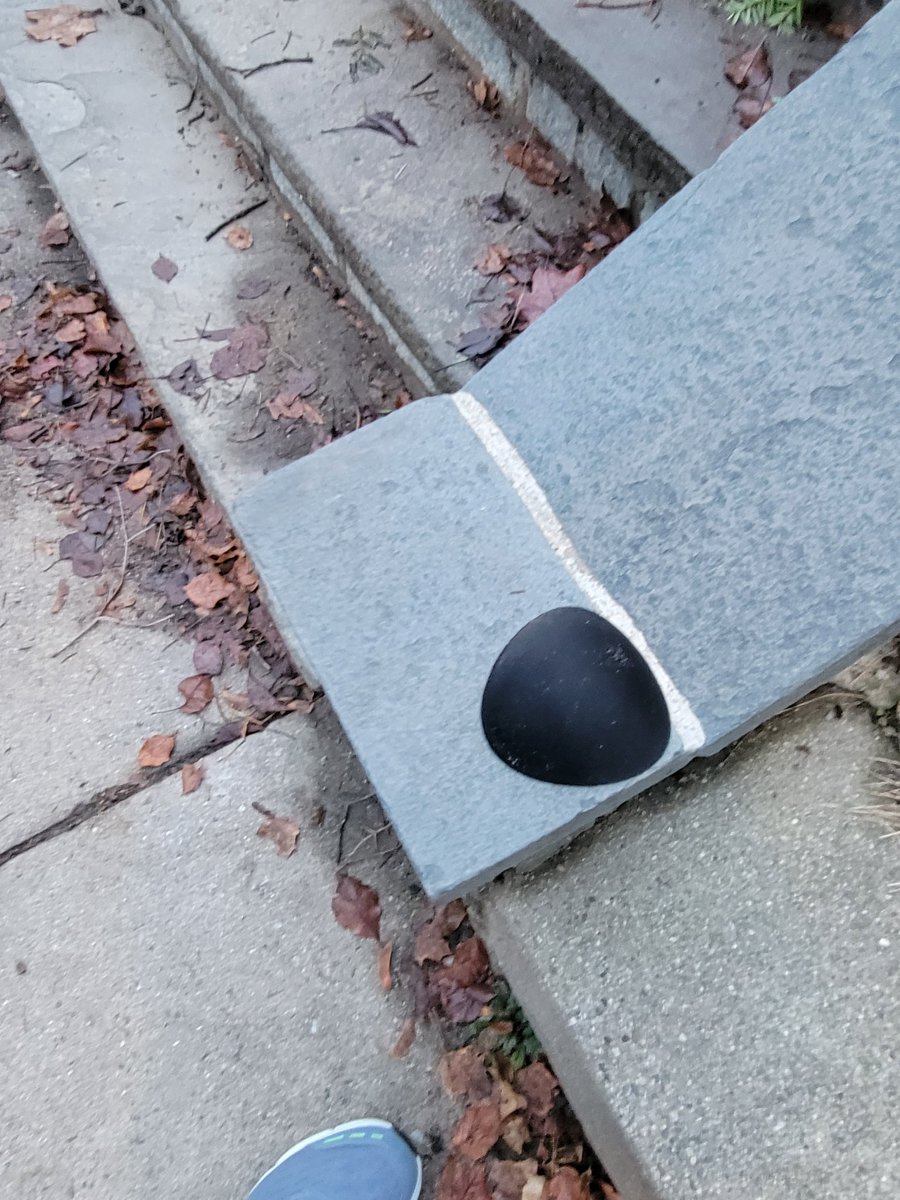 Someone was kind enough to find a black yarmulke and put it on the steps of our synagogue a week ago. The problem is it's a bra pad