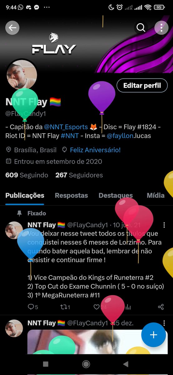 Subiram os balãozinho