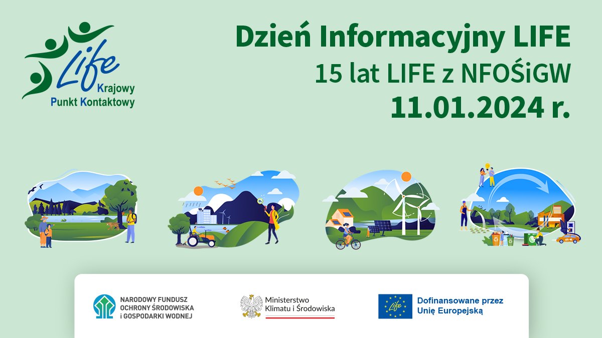 MKiS_GOV_PL's tweet photo. 🇪🇺 Krajowy Punkt Kontaktowy LIFE w @NFOSiGW zaprasza do rejestracji na Dzień Informacyjny LIFE, który odbędzie się już 11 stycznia. To niepowtarzalna okazja do zapoznania się z możliwościami, jakie oferuje #ProgramLIFE oraz projektami LIFE realizowanymi w Polsce.

💻 Aby wziąć udział w wydarzeniu, do 4 stycznia do godz. 12:00 wypełnij formularz rejestracyjny ⬇️
https://t.co/z9ND5DqKT3

Więcej informacji 👉 https://t.co/XD9tdBkdsz

#FunduszeEuropejskie #FunduszeUE #LIFE #MKiŚ #NFOŚiGW