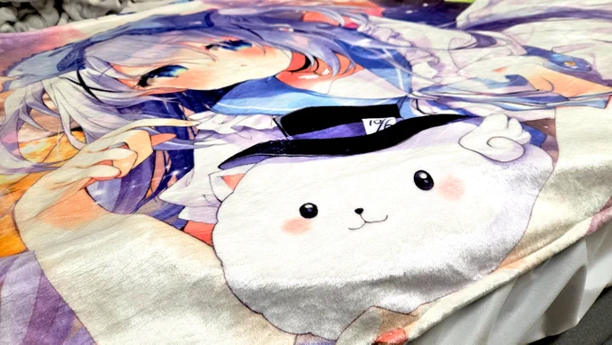 チノちゃんブランケットの写真も撮ってきたねーヾ(⌒(ノ-ω-)ノ 
