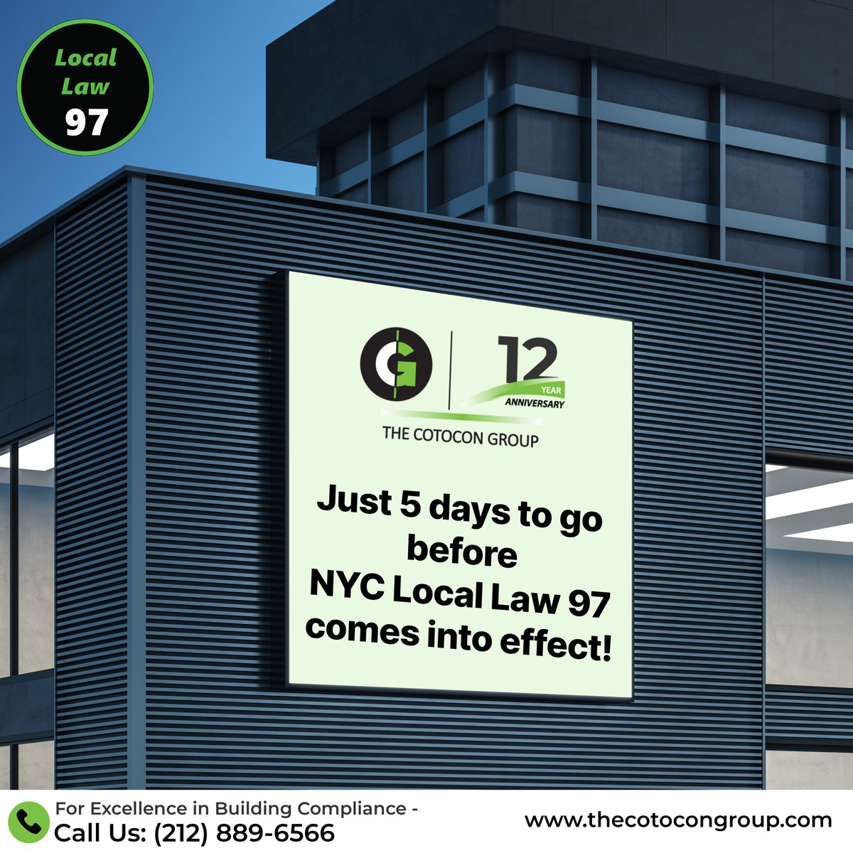And before you know it, the law is here! Building owners, as you enjoy your holidays, remember, Local Law 97 awaits at the turn of the year!

#NYC #LL97 #Buildings #RealEstate
