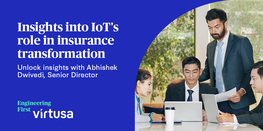 VirtusaCorp's tweet image. Uncover the future of insurance in the #IoT era with insights from Abhishek Dwivedi, Senior Director at #Virtusa. Explore opportunities, challenges, and the path insurers must take in this data-driven evolution: splr.io/6011ibmDP #InsuranceEvolution #EngineeringFirst