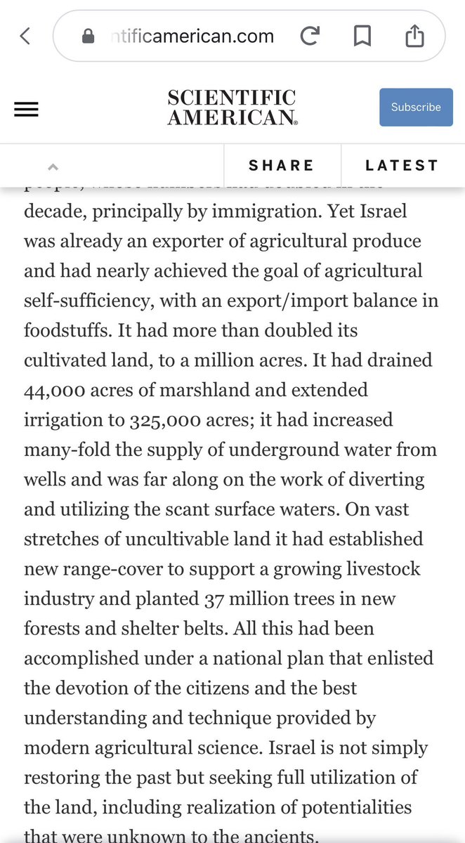lilbuddymax's tweet photo. Jews returning from exile drained artificial malaria infested swamps caused by the Ottoman Railroad, revitalized degraded soil increasing its output by 300% causing an influx of Arab migrants, revived native species like Judean Dates and wheat strains, saved endangered animals… https://t.co/ak2WunUauK