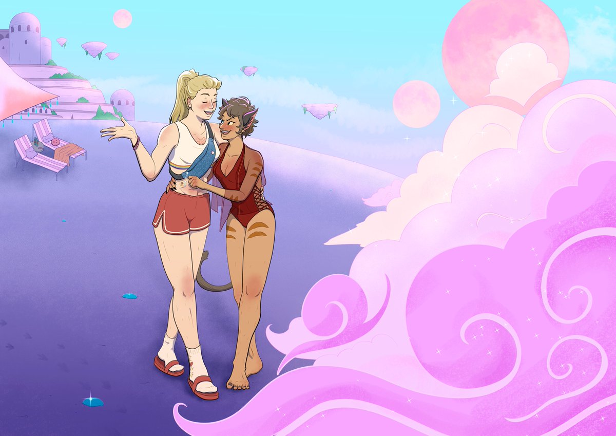 Catradora travel Etheria 7/12 ⛱️ Mystacor ⛱️ 'All the magic makes my nose twitch, but I could get into this beach without water part.' ✨ #CatradoraTravelSeries