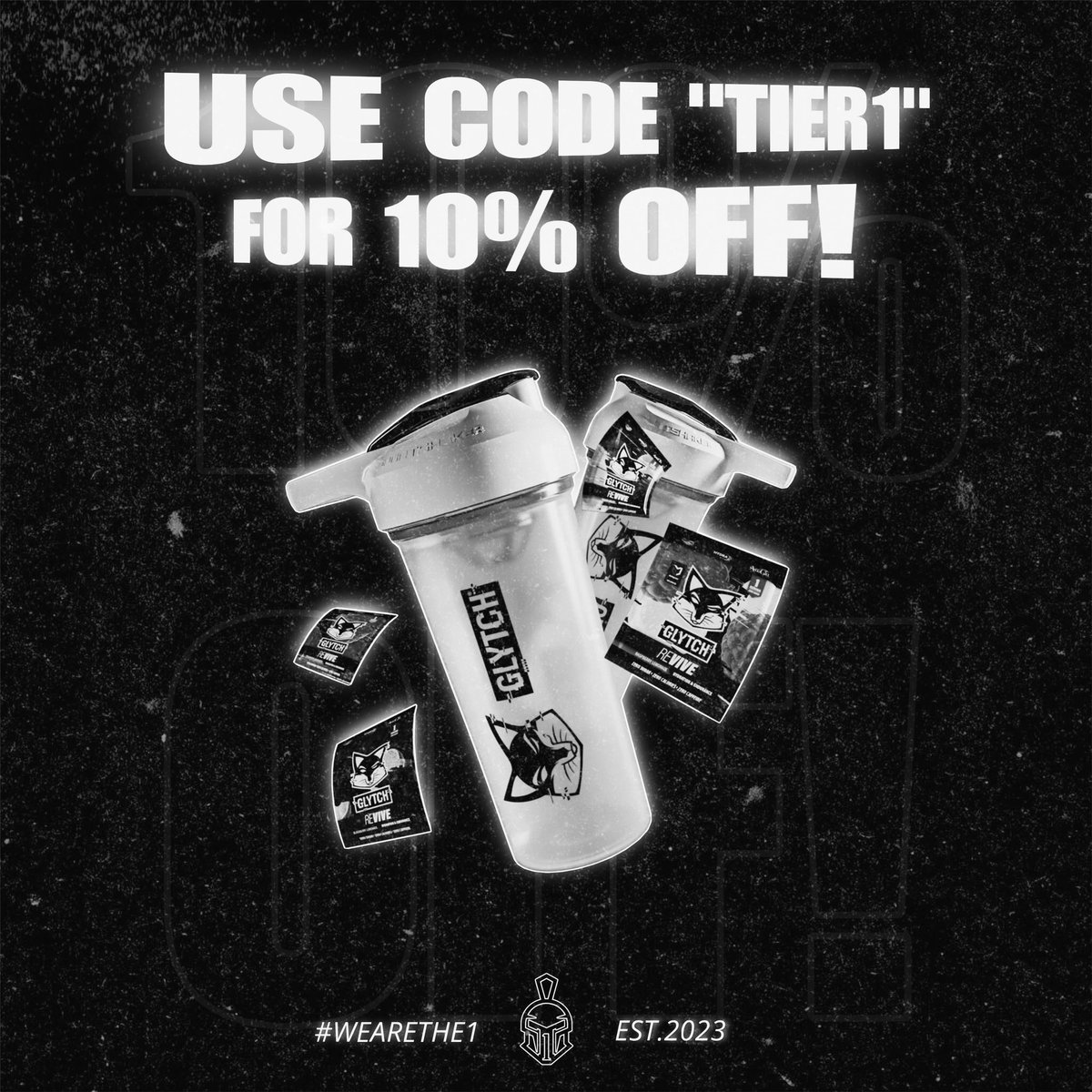 Tier1esp's tweet photo. TIER1 X @GLYTCHEnergy 

USE CODE “TIER1” FOR 10% OFF ALL PRODUCTS! 🤩🛡️
CHECK OUT THEIR AMAZING FLAVORS AND SHAKER CUPS BELOW 👇 

https://t.co/jQVySlqmXh https://t.co/N8wdvBiIir
