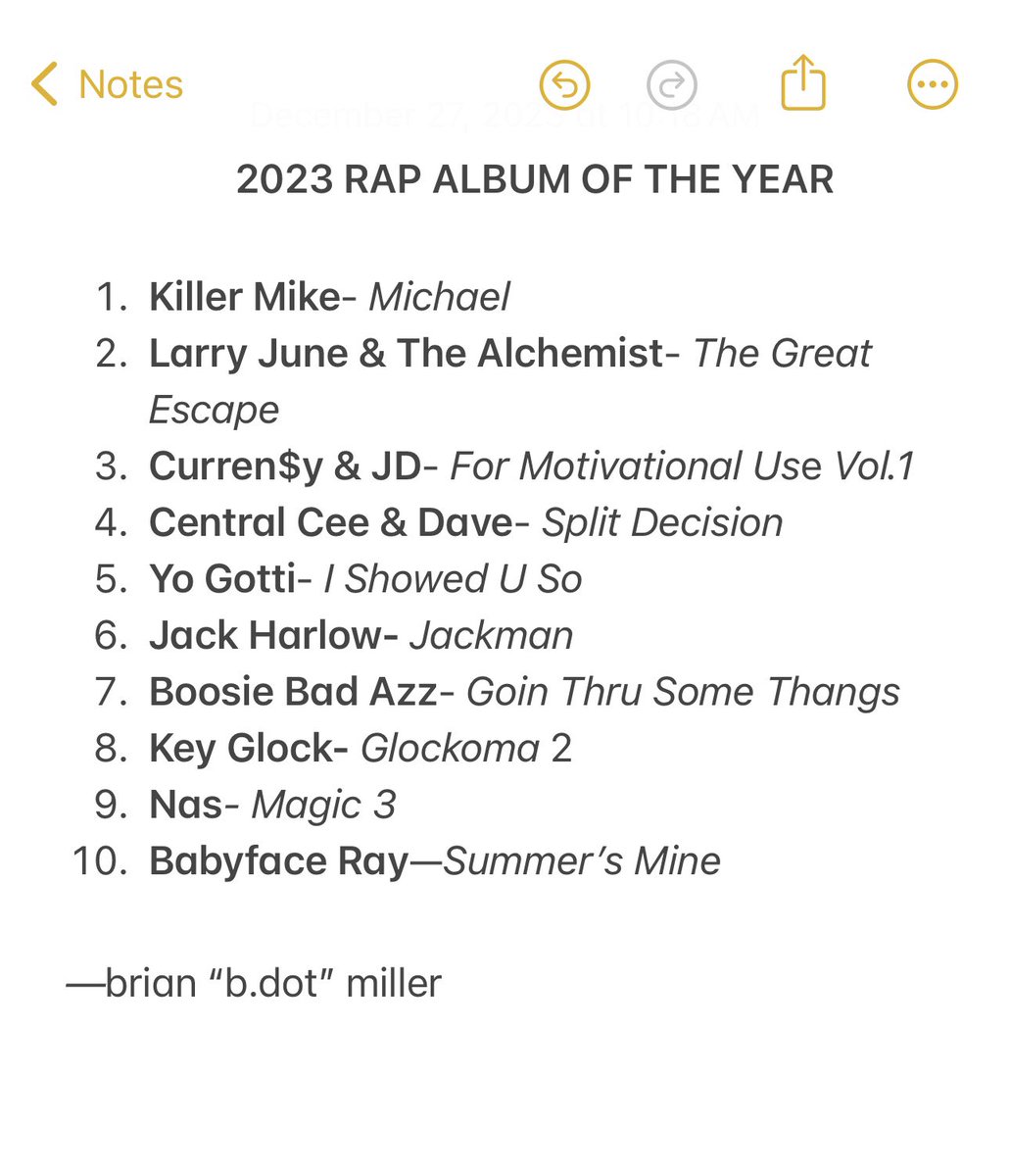 bdotTM's tweet photo. 2023 RAP ALBUM OF THE YEAR https://t.co/lU6nOH7hzX