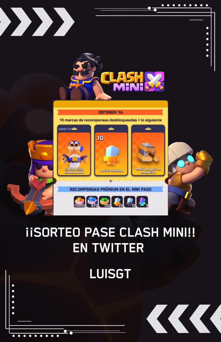 ¡¡SORTEO!! 
Para celebrar que clash mini está en decadencia vamos a sortear un pase 🌻
Requisitos
Seguirme aquí y en Tiktok: tiktok.com/@luisgiti?_t=8…

Dar RT, Follow y Mencionar en los comentarios a dos amigos 👀 Nos vemos en 6 Días y buena suerte 🔥🔥