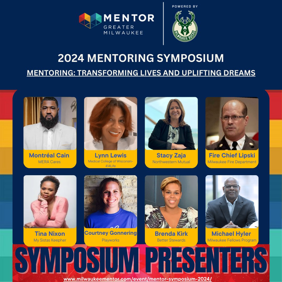 January 18th is fast approaching! We have an awesome day of resources, workshops, and networking planned for you. Our 4th annual Mentoring Symposium will feature 22 presenters! We want to see you there! Register: cvent.me/1Zeo4q
#mentorgreatermke #MGM #mentoringsymposium