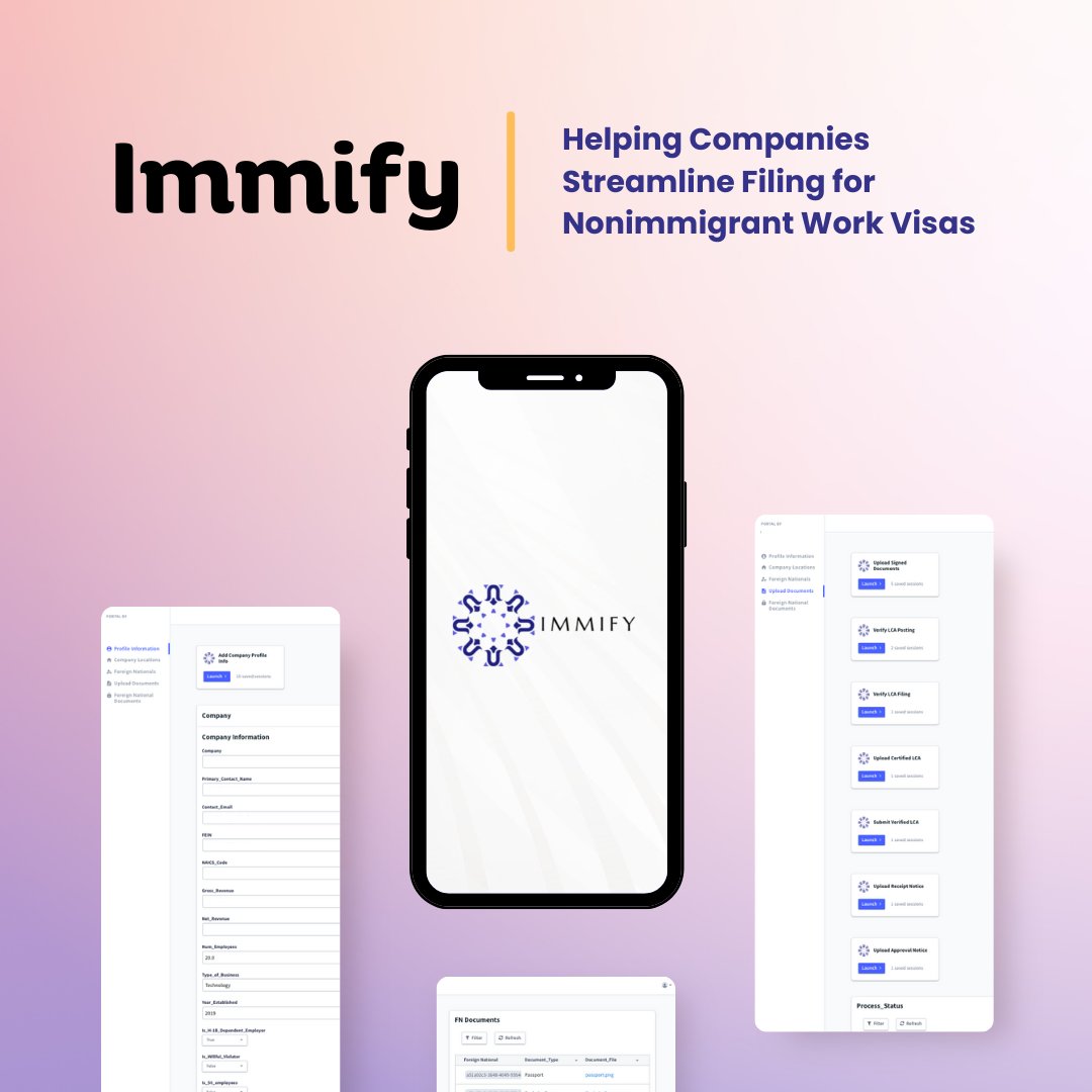 immify_io's tweet photo. Welcome 2024 with Immify! 🌟 Experience easy nonimmigrant work visa applications with our innovative platform. Upgrade your company's visa process in the New Year. https://t.co/PB5TXwu03j #newyear #h1b #workvisa #technology https://t.co/z1dPmhIdeR
