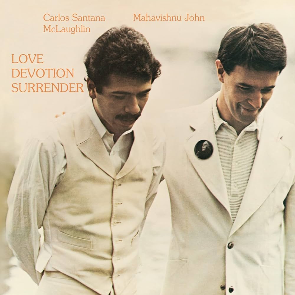 Carlos Santana e John McLaughlin - Love Devotion Surrender, 1973  

The album it´s realize  tribute to John Coltrane. It contains two Coltrane compositions, two McLaughlin songs, and a traditional gospel song. 

It was certified Gold in 1973. 

#CarlosSantana 
#JohnMcLaughlin