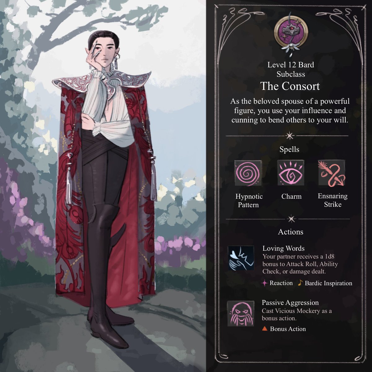 februeruri's tweet photo. my friend said "consort" would be a cool bard subclass and she was so right https://t.co/I4zSAvGjFz
