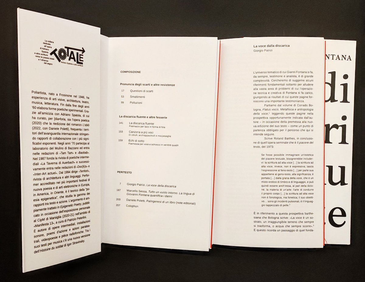 epigeneticart's tweet photo. Giovanni Fontana
LA DISCARICA FLUENTE
a cura di Daniele Poletti
Prefazione di Giorgio Patrizi
con un saggio di Marcello Sessa e una nota di Daniele Poletti
[dia.foria &amp; dreamBOOK edizioni, Viareggio 2023
stampato su carta Fònologos gr 100, cm 25x14, pag. 208, € 20,00 https://t.co/guzxL3WCzA