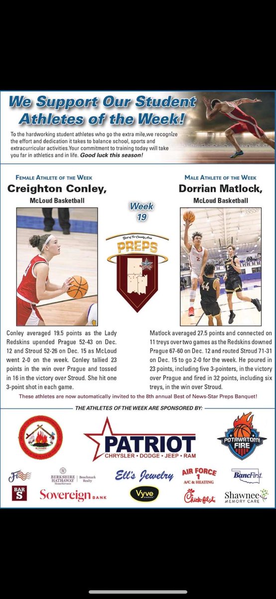 Honored to be mentioned in the same article as <a href="/2Dorrianmatlock/">Dorrian Matlock</a> ,  he is balling out this season.  Also thank you to  Tri County Prep and <a href="/shawneenewsstar/">Shawnee News-Star</a>  for the mention.
