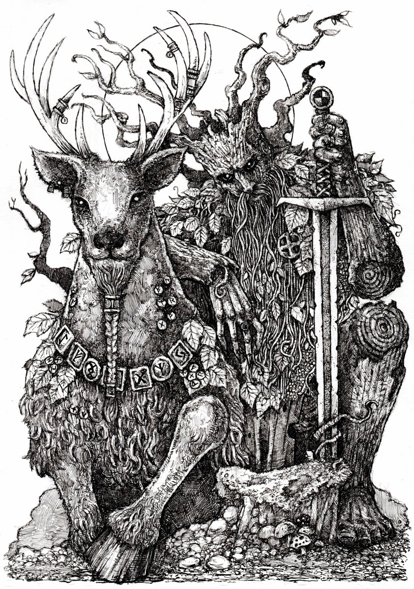Part of <a href="/Diz_Iz_/">Diz-Iz</a> ILO1 world, curated by <a href="/v_xtra/">Vic</a> 

Meet "The Green Warden" 🍀⚔️
A traditional drawing pen on paper, that represent a mythical being, timeless guardian of the wilderness.

🔥 Last 4 editions left!! 🔥
0.01 $ETH <a href="/foundation/">Foundation 🌐</a>  ▲●■
Check link in reply ⬇️🔗