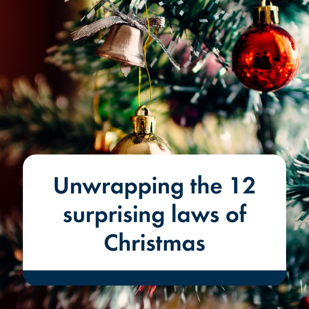 drnlaw's tweet photo. 12 Laws of Christmas 🔔

To wrap up this series, here are the final quirky Xmas laws:

👉 In London, sliding on ice or snow is illegal.
👉 Opening or delaying parcels not addressed to you is illegal.
👉 Eating mince pies on Xmas Day was illegal in 1644 due to fasting rules. https://t.co/48u2FHMgh3