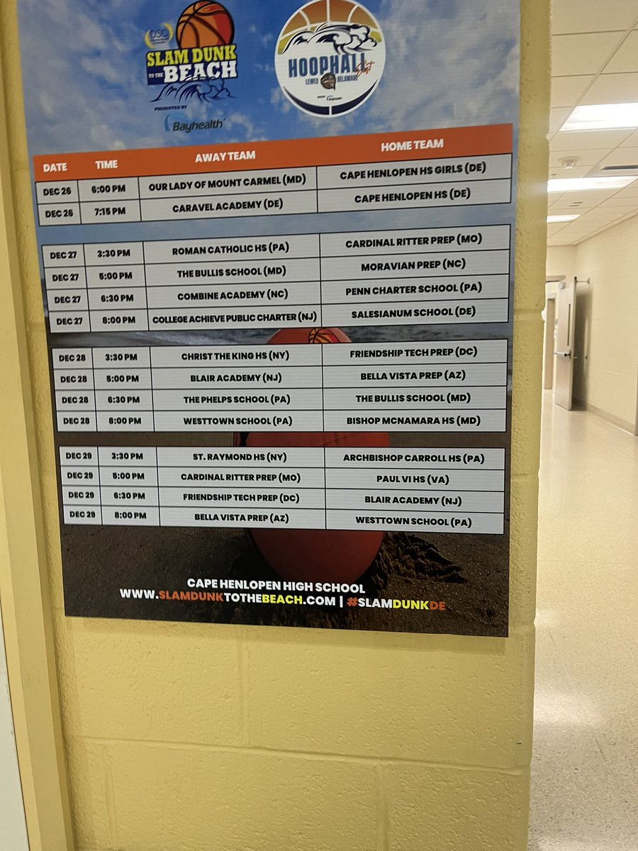 Schedule for this week in Delaware!!