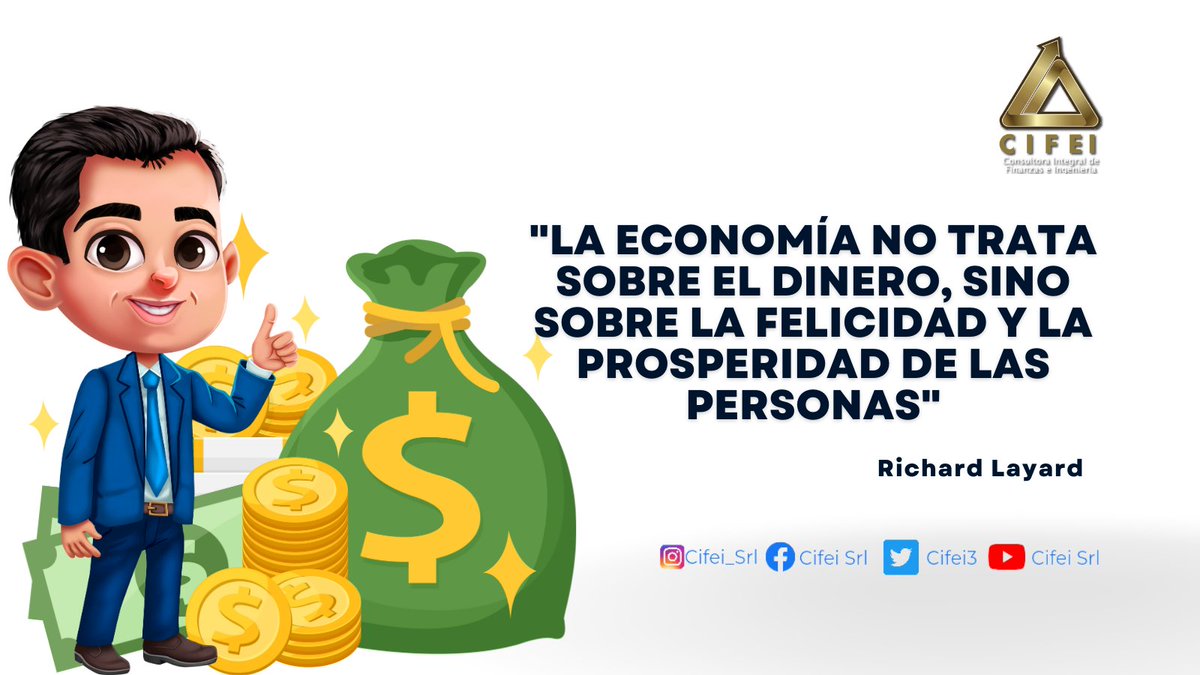 cifei3's tweet photo. 🙋💸💸 "La economía no trata sobre el dinero, sino sobre la felicidad y la prosperidad de las personas."
- Richard Layard

#Economiamundial #Dinerofelicidad #Prosperidad https://t.co/yf7ajIW1eO