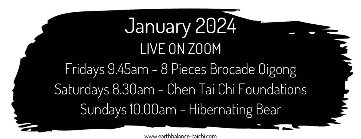 earthbalance's tweet image. New #classschedule from 2024. New beginners welcome. Fridays #Qigong class starts 5 Jan for 6 weeks. Saturdays #ChenTaiChi foundations class &amp;amp; Sunday&apos;s #HibernatingBear class are ongoing. earthbalance-taichi.com/2023/01/tai-ch… #taichi #Online #zoomclass #exercise #fitnesslifestyle #happynewyear