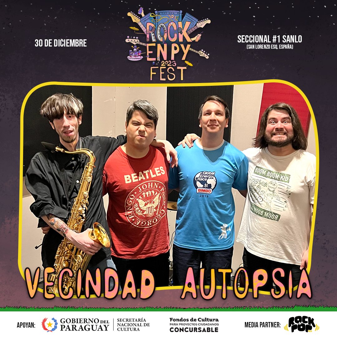 Este sábado último toke del año!

<a href="/rockenpy/">Rock en Paraguay</a> fest
Entradas en @tutiparagu