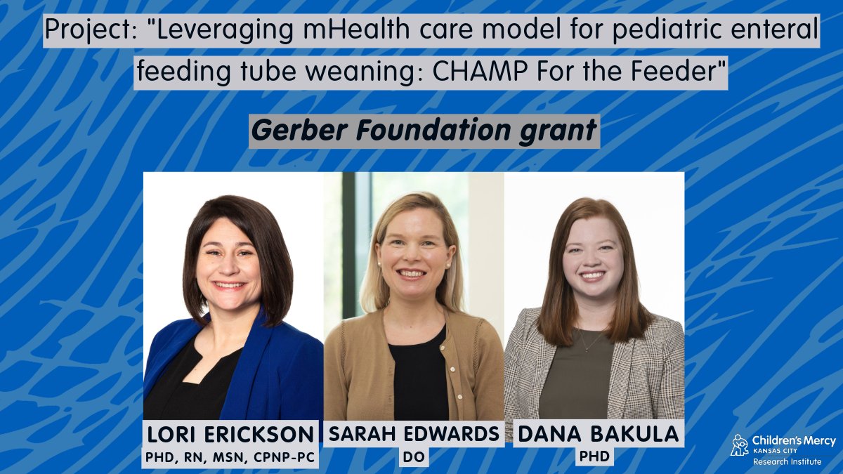 Please join us in congratulating Drs. Lori Erickson, Sarah Edwards, and Dana Bakula. They received a grant from <a href="/GerberFdnWmi/">GerberFdnWMI</a> to expand the CHAMP App to patients weaning from tube feeding. Learn more about the project: bit.ly/CHAMP-feeding-…
