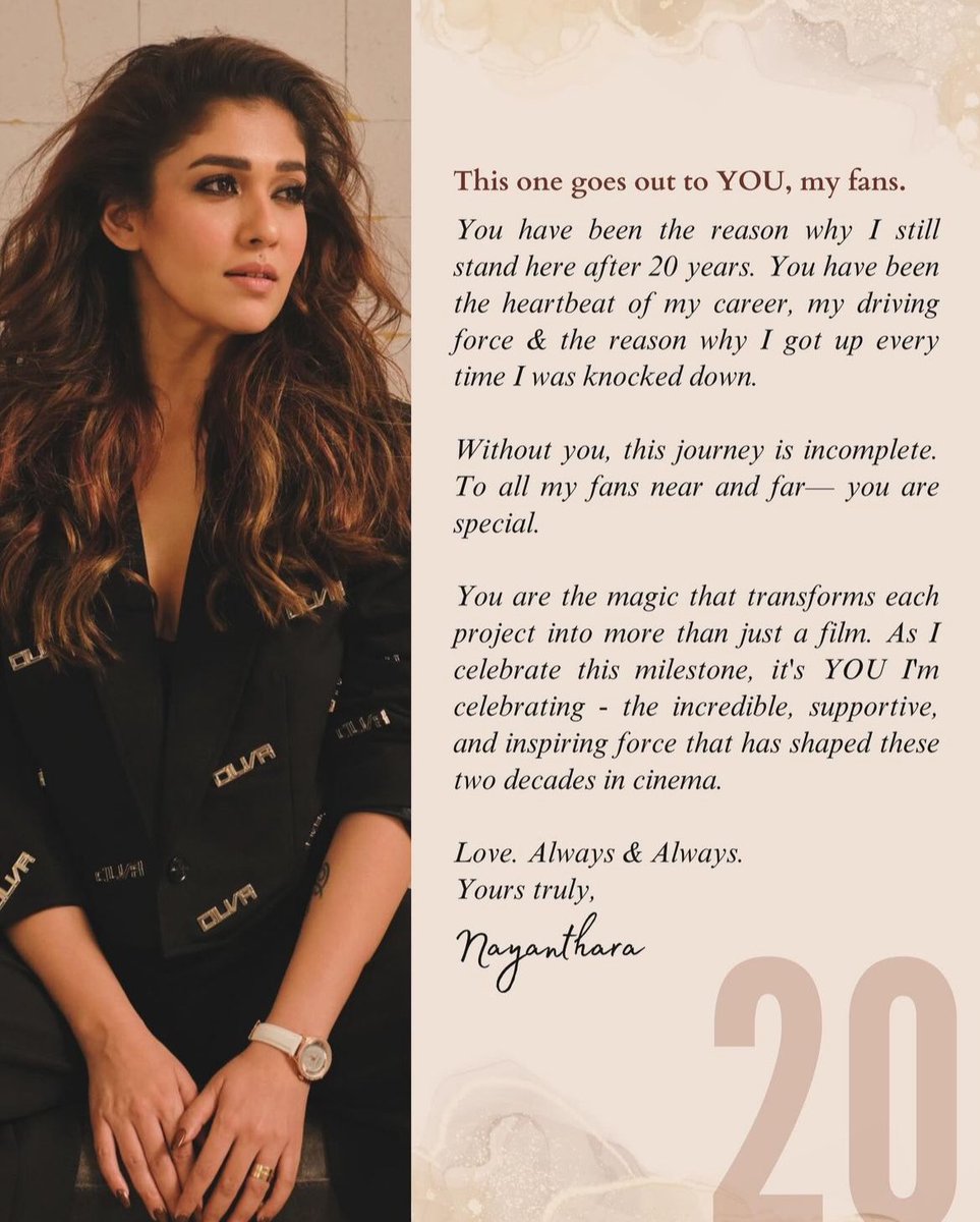 vickyvenki1's tweet photo. #20YearsOfNayanism కంప్లీట్ చేసుకున్న #Nayanthara 🔥❤️🔥💕 https://t.co/u3qz1DIYvm