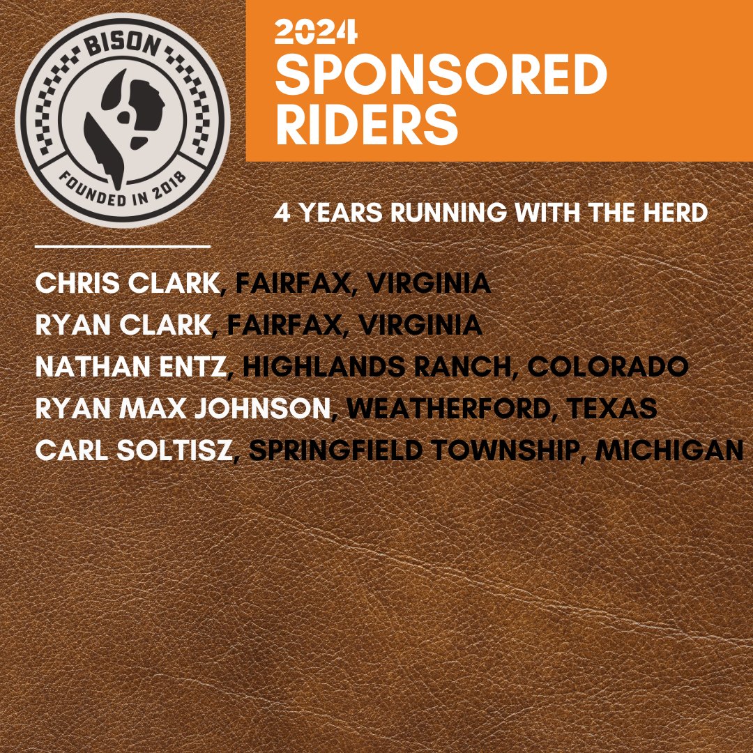BisonTrack's tweet photo. After poring over hundreds of applications, the Bison team is proud to announce our Sponsored Rider roster for the 2024 season! Thank you to everyone who applied! BRING ON 2024! See full list https://t.co/Om5kzGtM04 #2024bisontough #jointheherd #gofastbesafe #whatsyourbisonality https://t.co/YcotDtBh50