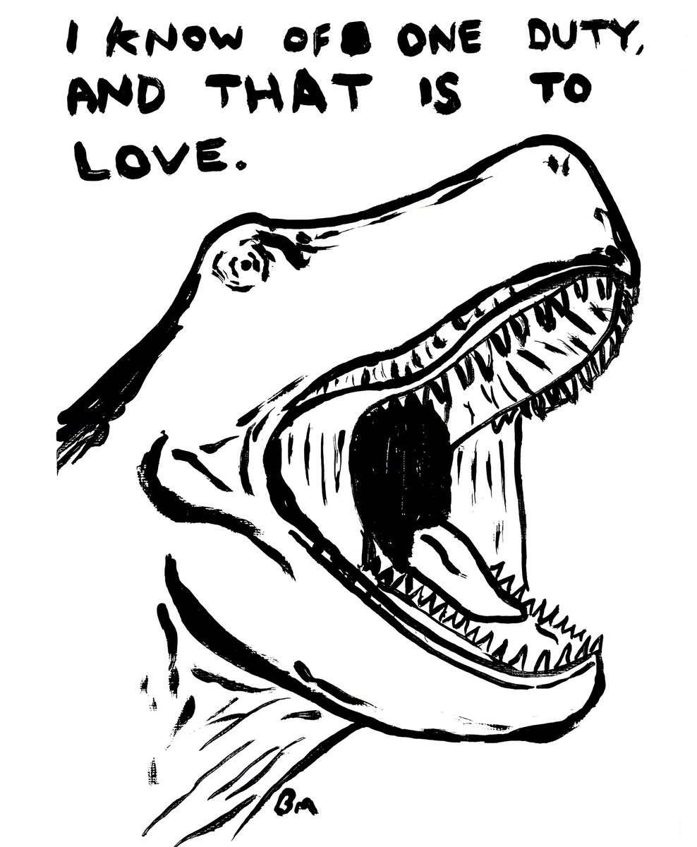 I know of one duty and that is to love.  Acrylic on paper Xox