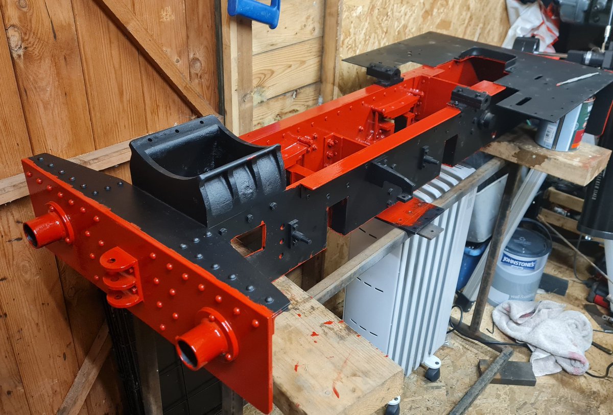 There & Back Light Railway (@therebacktrain) on Twitter photo Finally, I'm starting to add pigment back onto the loco. It's a long road ahead, and we have very little money to do it now. I'm hopeful we will rebuild! Gloss black next, then we will be bolting the cylinders back onto the frames and re-wheeling. <a href="/railnigel/">Nigel Harris</a> Finally, I'm starting to add pigment back onto the loco. It's a long road ahead, and we have very little money to do it now. I'm hopeful we will rebuild! Gloss black next, then we will be bolting the cylinders back onto the frames and re-wheeling. <a href="/railnigel/">Nigel Harris</a>