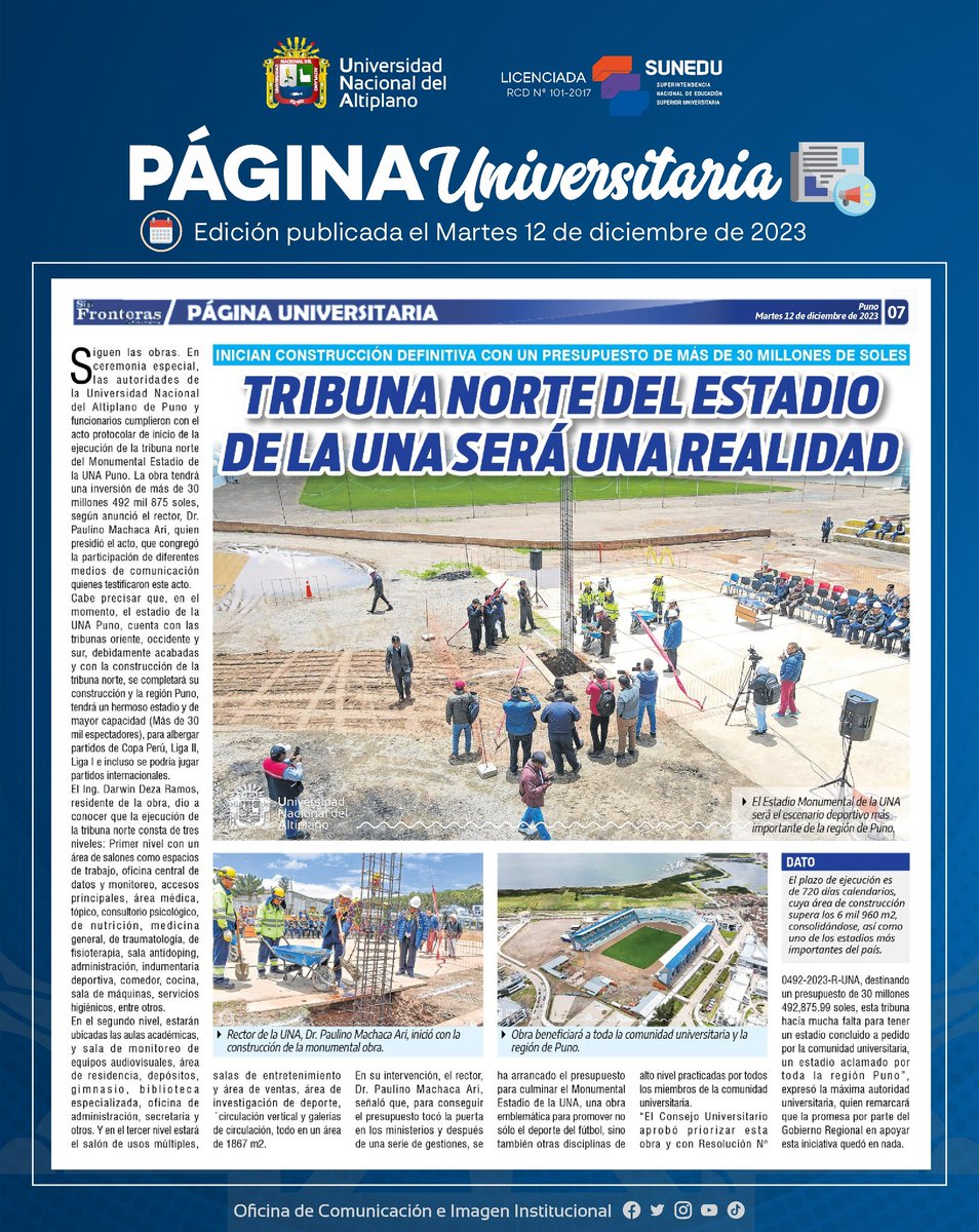 UAltiplano's tweet photo. 📣Publicación de la Página Universitaria en el Diario Sin Fronteras, Martes 12 de diciembre de 2023.📰 https://t.co/OBwTMqDbBw