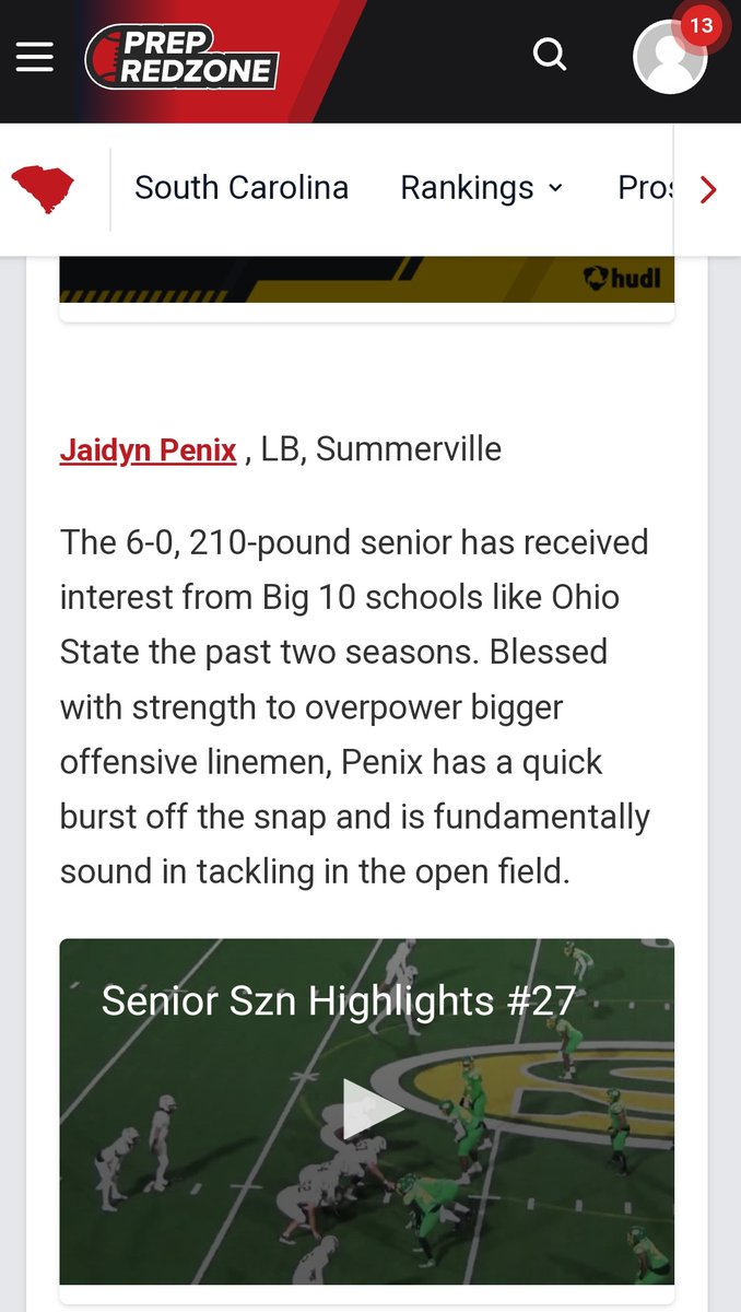 JaidynPenix's tweet photo. Thanks for the love @PrepRedzoneSC #DevelopedHereSC #VilleMentality
Senior Season
https://t.co/bk12cz0o8F
Junior Season
https://t.co/GAfeyuRPYz https://t.co/L94DU5Ej3Y