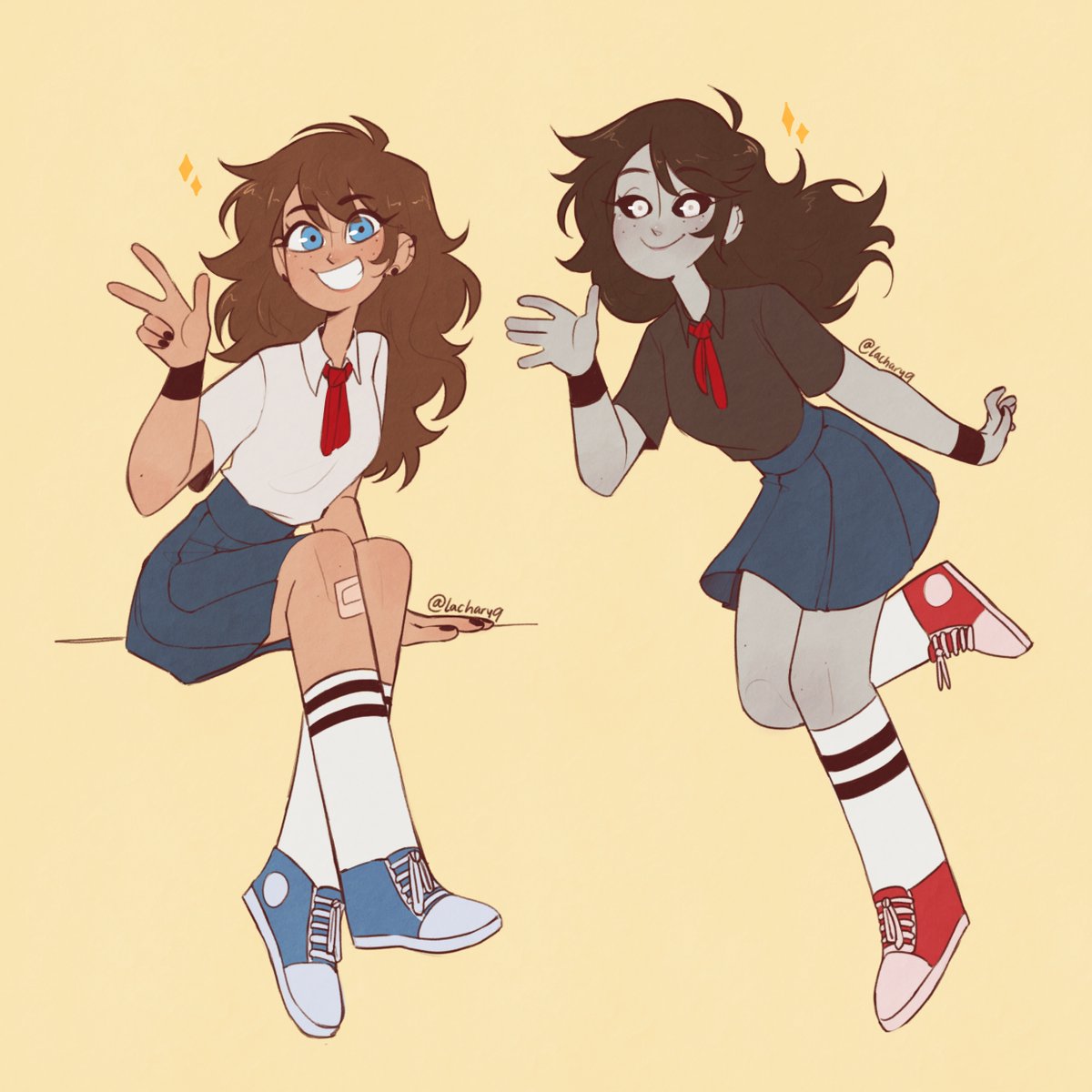 Lachary9's tweet photo. Creo que ya lo dije, pero nunca me gusto la trenza que le hicieron a los GB de Freddy y Fred en el arte oficial, me causa conflicto y no se... simplemente no les queda (Ojo que si se hacer trenzas).

En fin, les dejo mi versión, ya iré haciendo el resto Y MEJOR

#FHS #FNAFHS https://t.co/g62klovG4l