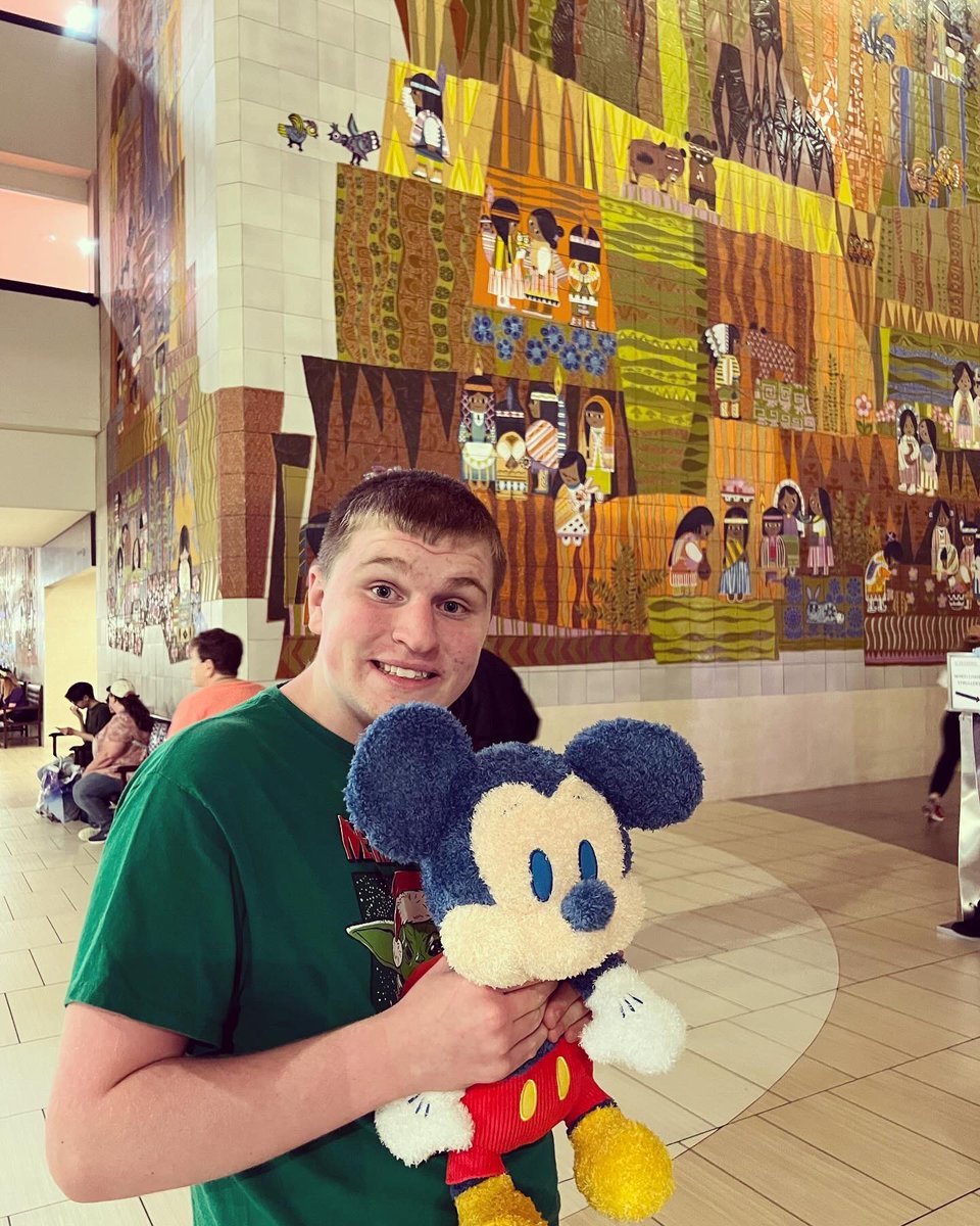 JenniferSwank's tweet photo. Thank you @WaltDisneyWorld for stocking weighted stuffed toys. He loves his new weighted Mickey! #inclusion #AutismAwareness https://t.co/ZIIRQAKaUz