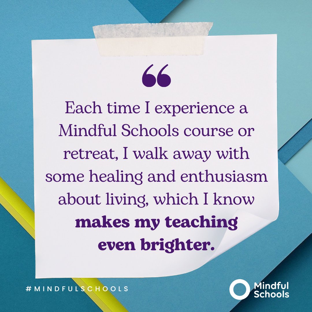 This #newyear, give yourself the gift of a #mindfulschools experience. Our educator PD is designed to enhance your well-being and revitalize your deep motivation for helping others. Explore the Mindfulness 101 training starting on January 11! bit.ly/3jtsWhi