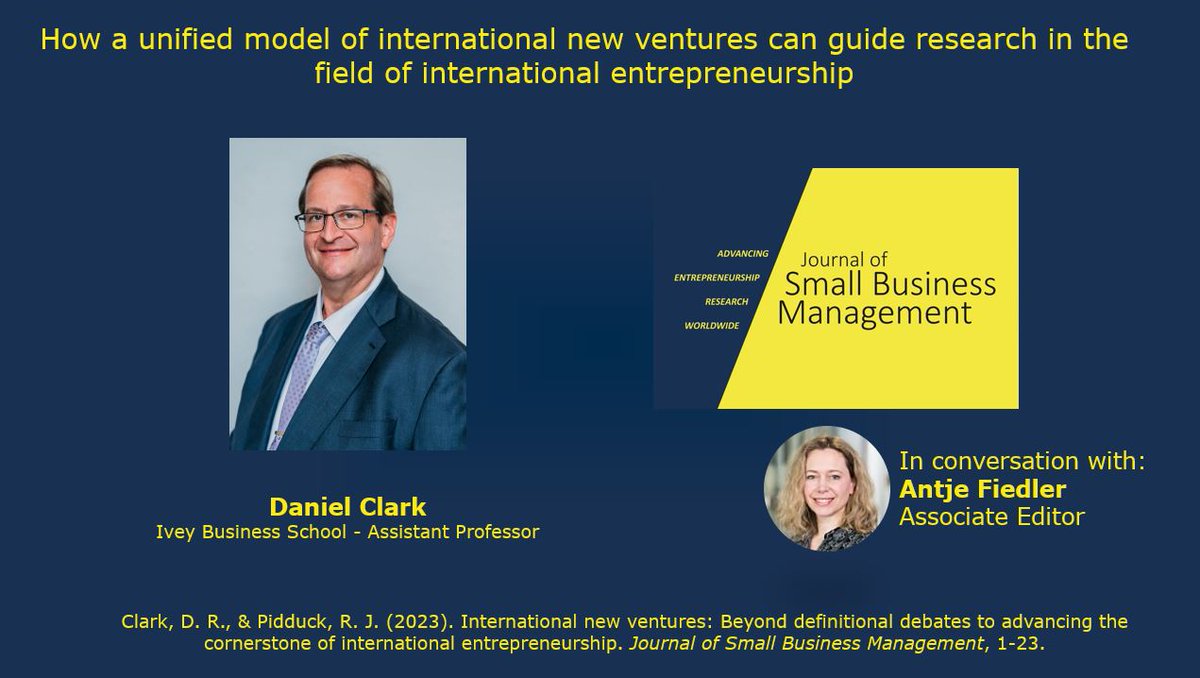 📢 Daniel Clark reflects on How a unified model of international new ventures can guide research in the field of international entrepreneurship, published in <a href="/the_JSBM/">JSBM</a> 🚀

📽️ Watch the video [7:43 min] lnkd.in/eTZ8csTq
📄 Find the article here: lnkd.in/eQ2aFdCf