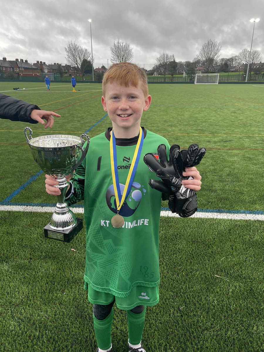 Tournament this morning burning off the Christmas calories. <a href="/WestKirbyUnited/">West Kirby United FC</a> blue won the top cup. Good standard and great to be out playing. Thanks to new <a href="/Kaliaaer/">Kaliaaer</a> gloves