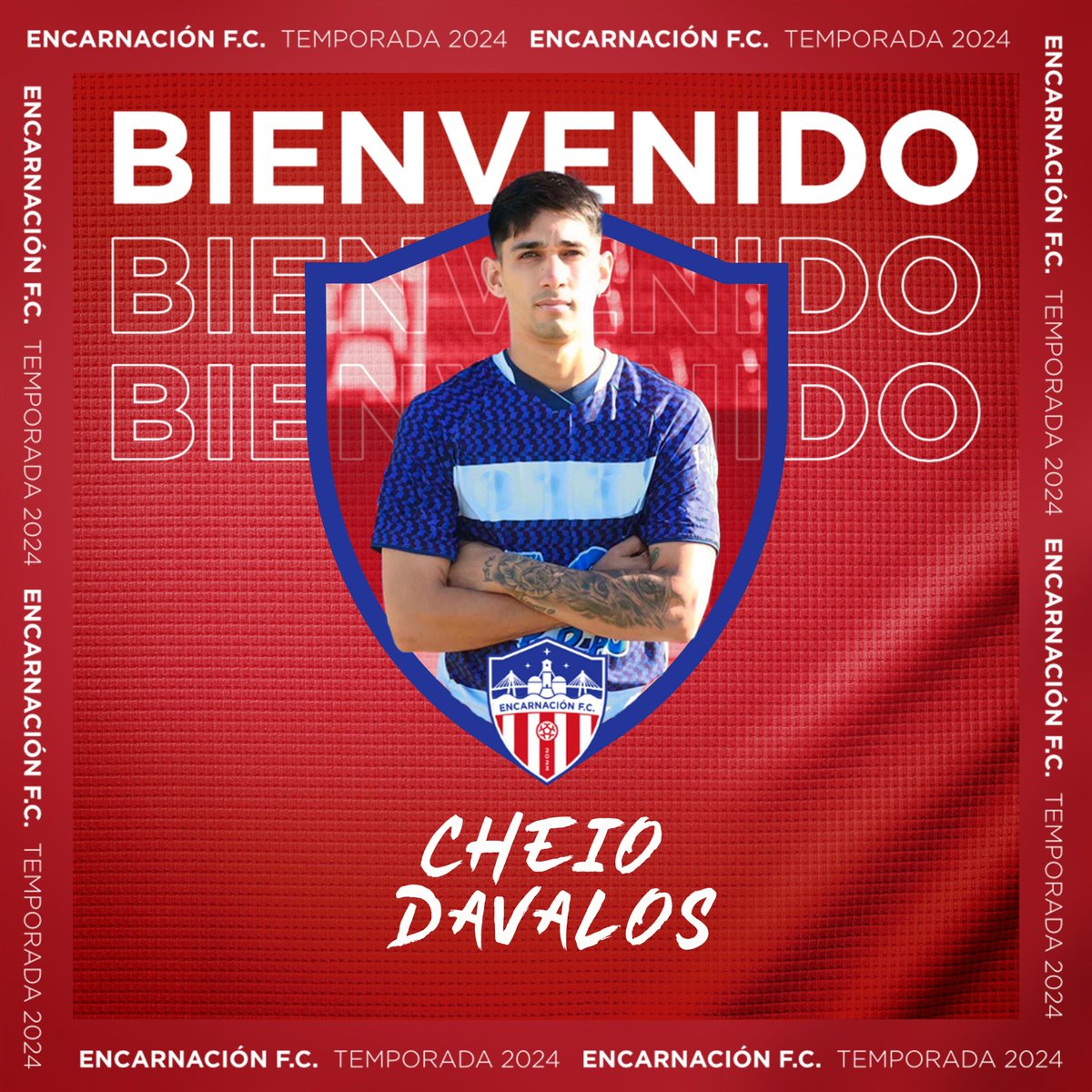 Cheio Dávalos es nuevo jugador de Encarnación FC. 🔴⚪️

¡Bienvenido a la Perla del Sur, Cheio! 🏟️⚽️

#VamosEncarnación • #SueñodePrimera