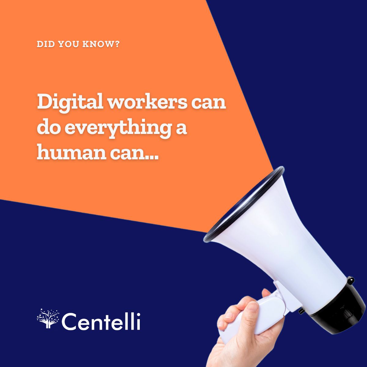 wearecentelli's tweet photo. Our digital workers can do everything a human can do, but faster and with pinpoint accuracy. Imagine a world where repetitive tasks vanish!
We’re bringing the #future to your workplace with #RPA and #FinanceSolutions. Elevate your team’s productivity tod… https://t.co/vUbKH4S5Sl https://t.co/0qNRRiPH7x