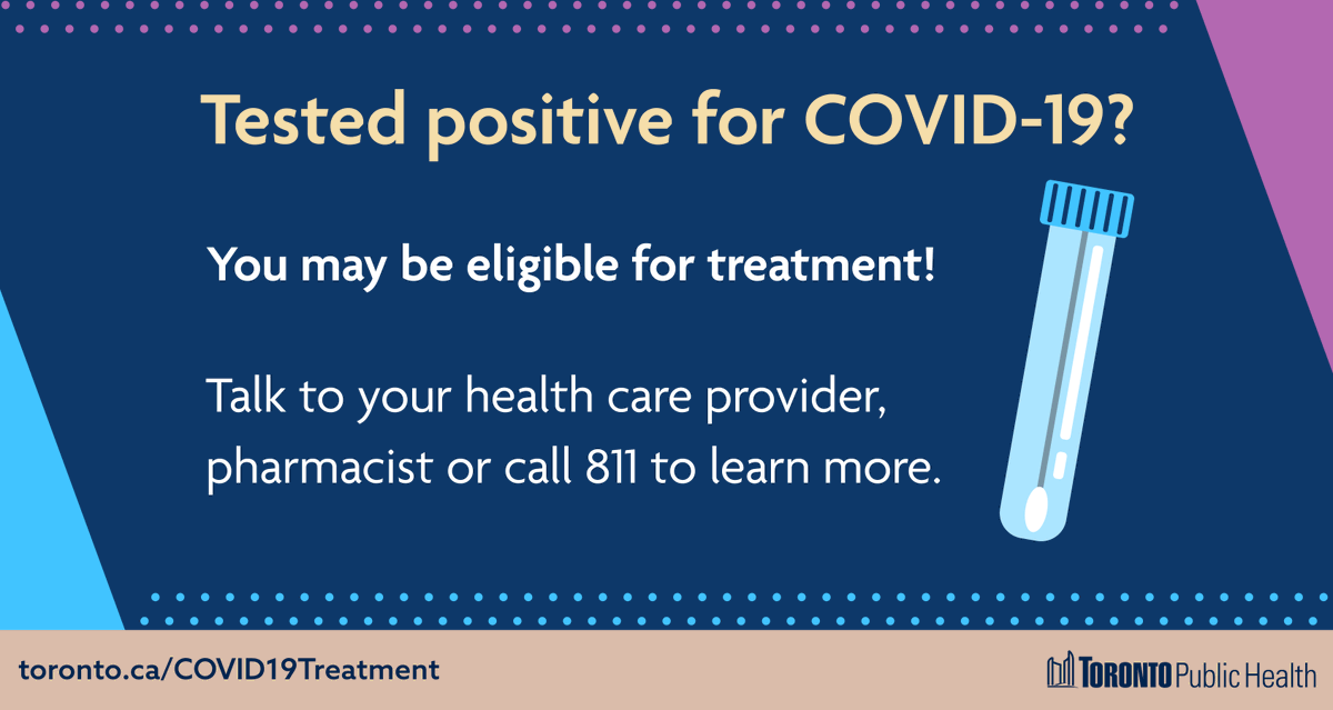 TOPublicHealth's tweet photo. Tested positive for #COVID19?
 
You may be eligible for treatment!
 
Don’t wait – find out if you are eligible now: https://t.co/3NOmorwhwj https://t.co/DgaoEqBeoU