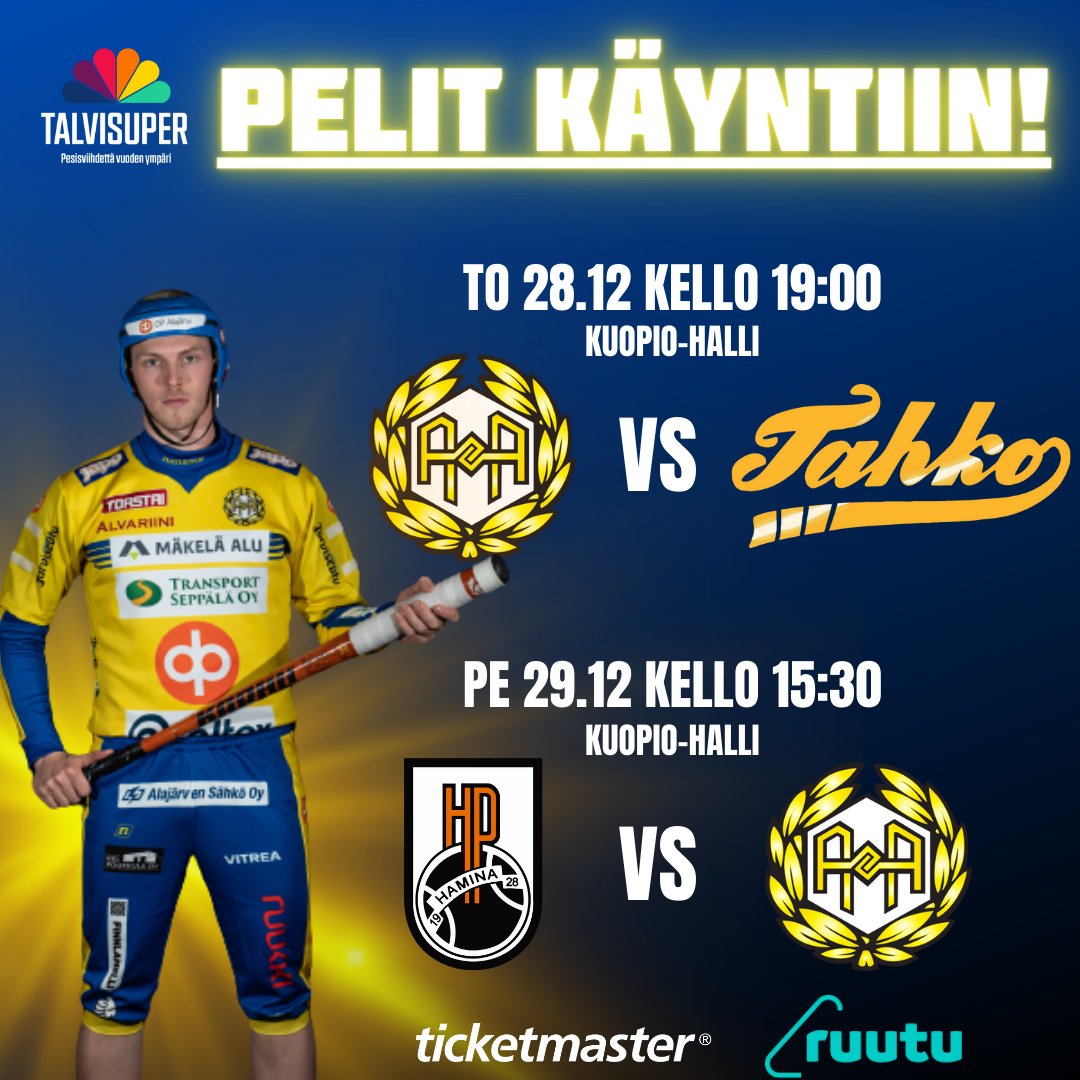 Talvisuper käyntiin Ankkurien osalta huomenna Kuopiossa Hyvinkään Tahkoa vastaan ja perjantaina jatketaan Haminan Palloilijoita vastaan!!

#pesäpallo #pesis #alajärvenankkurit #superpesis